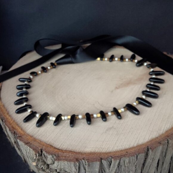 ✨ Handmade Howlite & Hematite Jewelry Set – Necklace, Bracelet & Drop Earrings ✨ - Picture 3 of 4